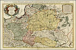 Одина из крупнейших атласных карт конца 17 века, сосредоточенная на Польшу, Литву и Украину