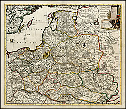 Второе издание детальной карты Польской империи опубликованная Morden & Browne