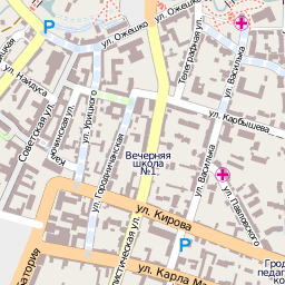 Карта города Гродно - квадрат 10570  18553 