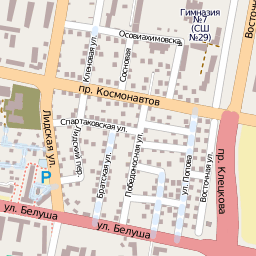 Карта города Гродно - квадрат 10571  18555 
